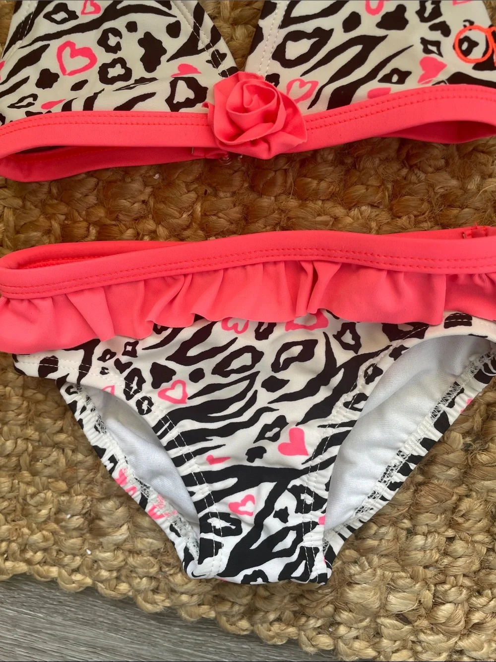 OP Toddlers' 2-piece Swim Suit with Bright Coral Trim